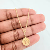 Set Cadena Lazo + Dije San Benito / 1.75gr / 60 cm Oro Amarillo 18K