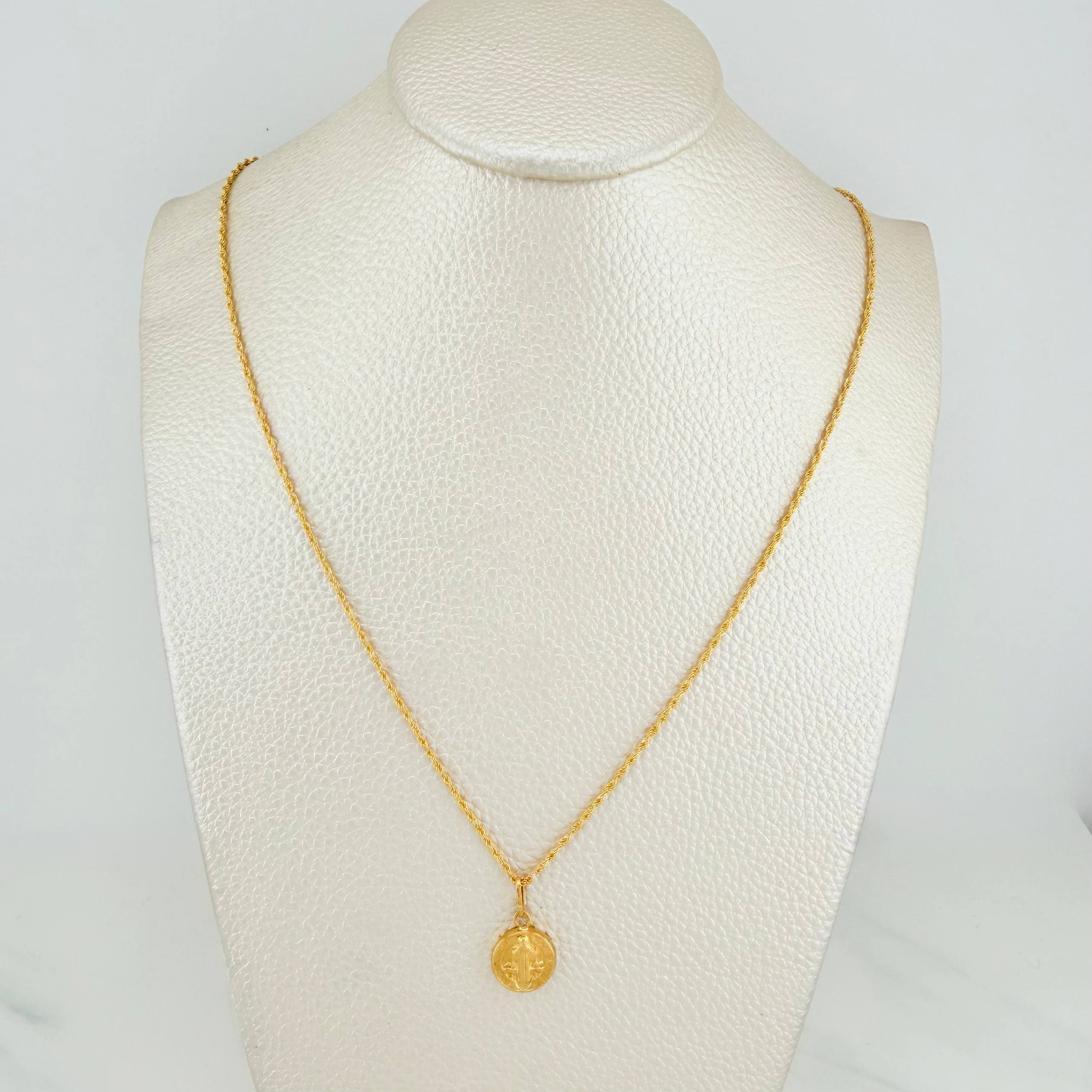 Set Cadena Lazo + Dije San Benito / 1.75gr / 60 cm Oro Amarillo 18K