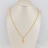 Set Cadena Lazo + Dije Cruz / 1.5gr / 60 cm Oro Amarillo 18K