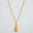 Set Cadena Lazo + Dije Bolsa Dinero / 1.6gr / 59.5 cm Oro Amarillo 18K