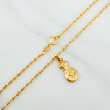 Set Cadena Lazo + Dije Bolsa Dinero / 1.6gr / 59.5 cm Oro Amarillo 18K