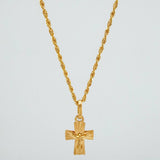 Set Cadena Lazo + Dije Cruz Cristo / 1.75gr / 60.1 cm Oro Amarillo 18K
