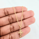 Set Cadena Lazo + Dije Cruz Cristo / 1.75gr / 60.1 cm Oro Amarillo 18K