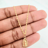 Set Cadena Lazo + Dije Virgen Guadalupe / 1.5gr / 49.5 cm Oro Amarillo 18K