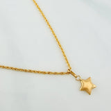 Set Cadena Lazo + Dije Estrella / 1.3gr / 49.9 cm Oro Amarillo 18K