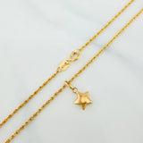 Set Cadena Lazo + Dije Estrella / 1.3gr / 49.9 cm Oro Amarillo 18K