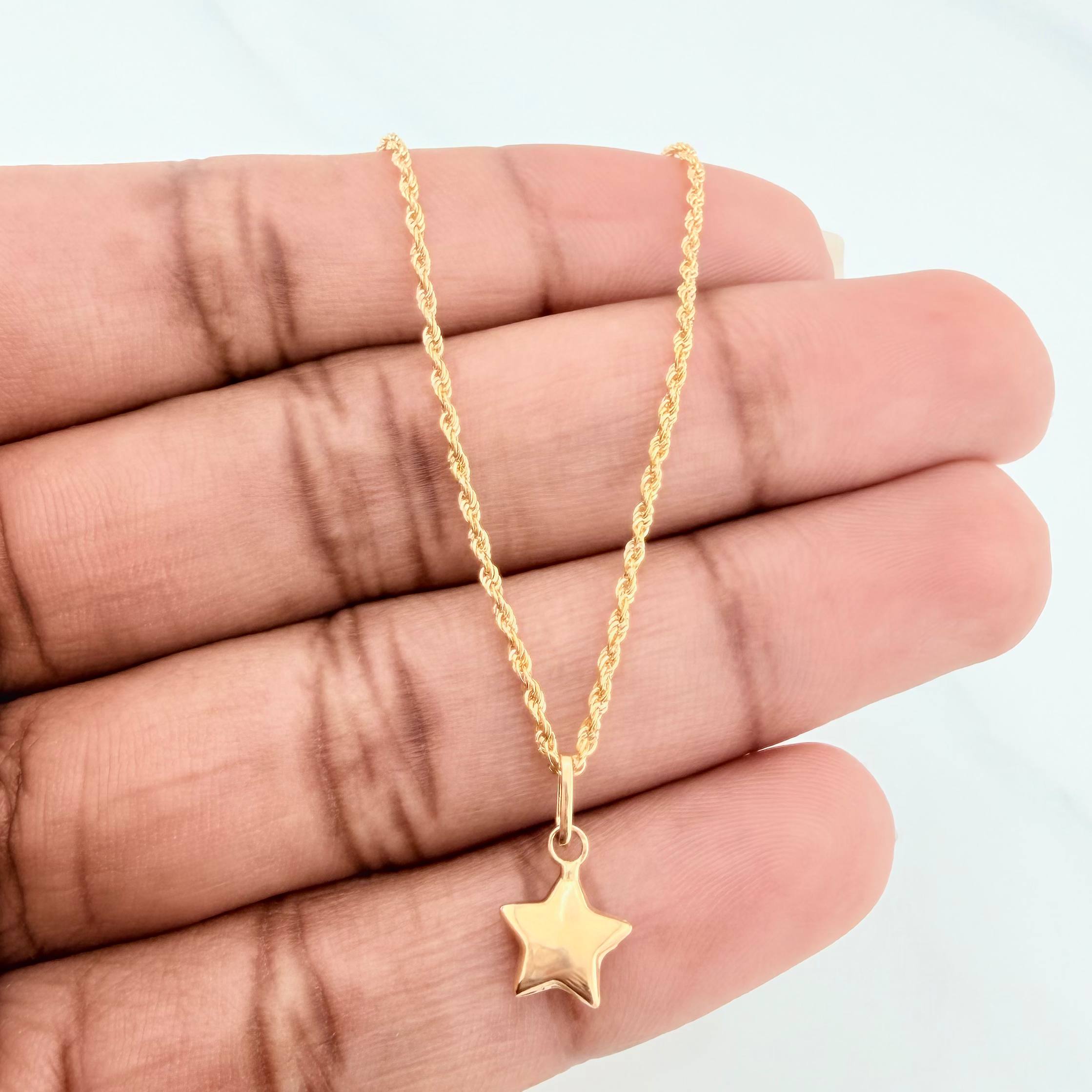 Set Cadena Lazo + Dije Estrella / 1.3gr / 49.9 cm Oro Amarillo 18K