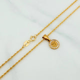 Set Cadena Lazo + Dije Emporio / 1.65gr / 50 cm Oro Amarillo 18K