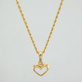 Set Cadena Lazo + Dije Silueta Corazon / 1.75gr / 49.4 cm Oro Amarillo 18K