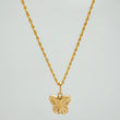 Set Cadena Lazo + Dije Mariposa Diamantada / 1.7gr / 50 cm Oro Amarillo 18K