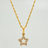 Set Cadena Lazo + Dije Silueta Estrella / 1.7gr / 50 cm Oro Amarillo 18K