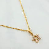 Set Cadena Lazo + Dije Silueta Estrella / 1.7gr / 50 cm Oro Amarillo 18K