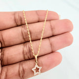 Set Cadena Lazo + Dije Silueta Estrella / 1.7gr / 50 cm Oro Amarillo 18K