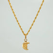 Set Cadena Lazo + Dije Media Luna / 1.35gr / 50.1 cm Oro Amarillo 18K