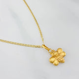 Set Cadena Escalera + Dije Abeja / 2.65gr / 50 cm Oro Amarillo 18K