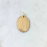 Dije Placa Ovalada 2.65gr / 3.5cm / Bordes Diamantados Oro Amarillo
