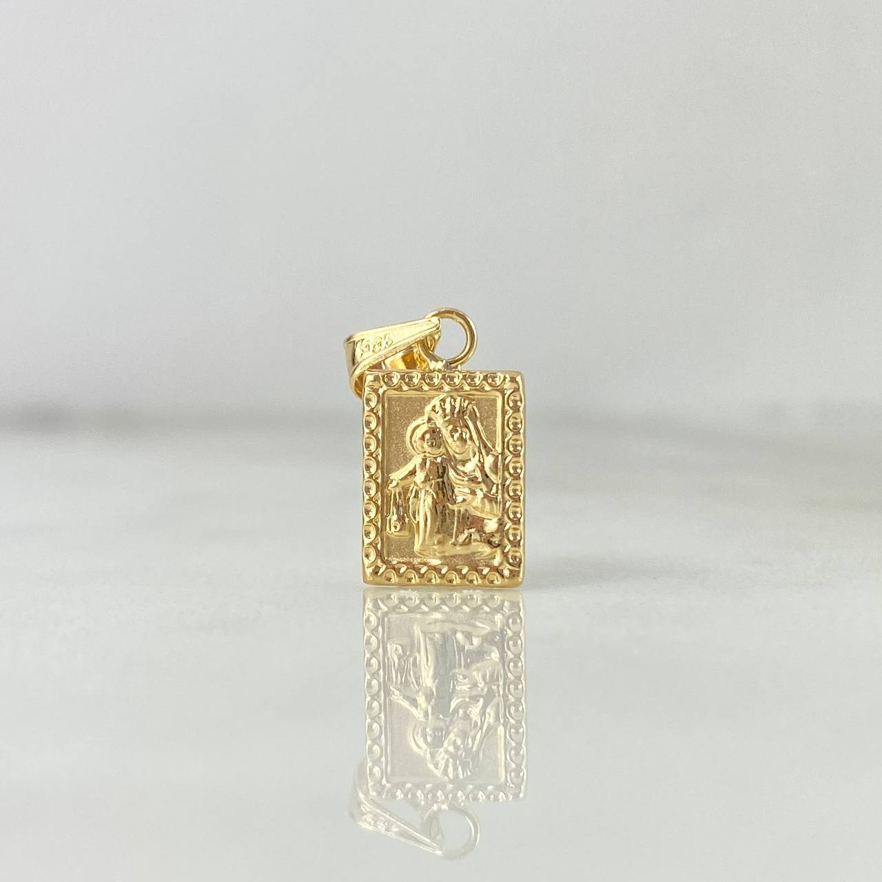Dije Doble Faz 0.5gr / 1.8cm / Virgen del Carmen-Sagrado Corazón de Jesus Oro Amarillo