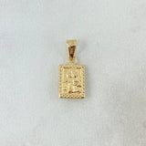Dije Doble Faz 0.5gr / 1.8cm / Virgen del Carmen-Sagrado Corazón de Jesus Oro Amarillo