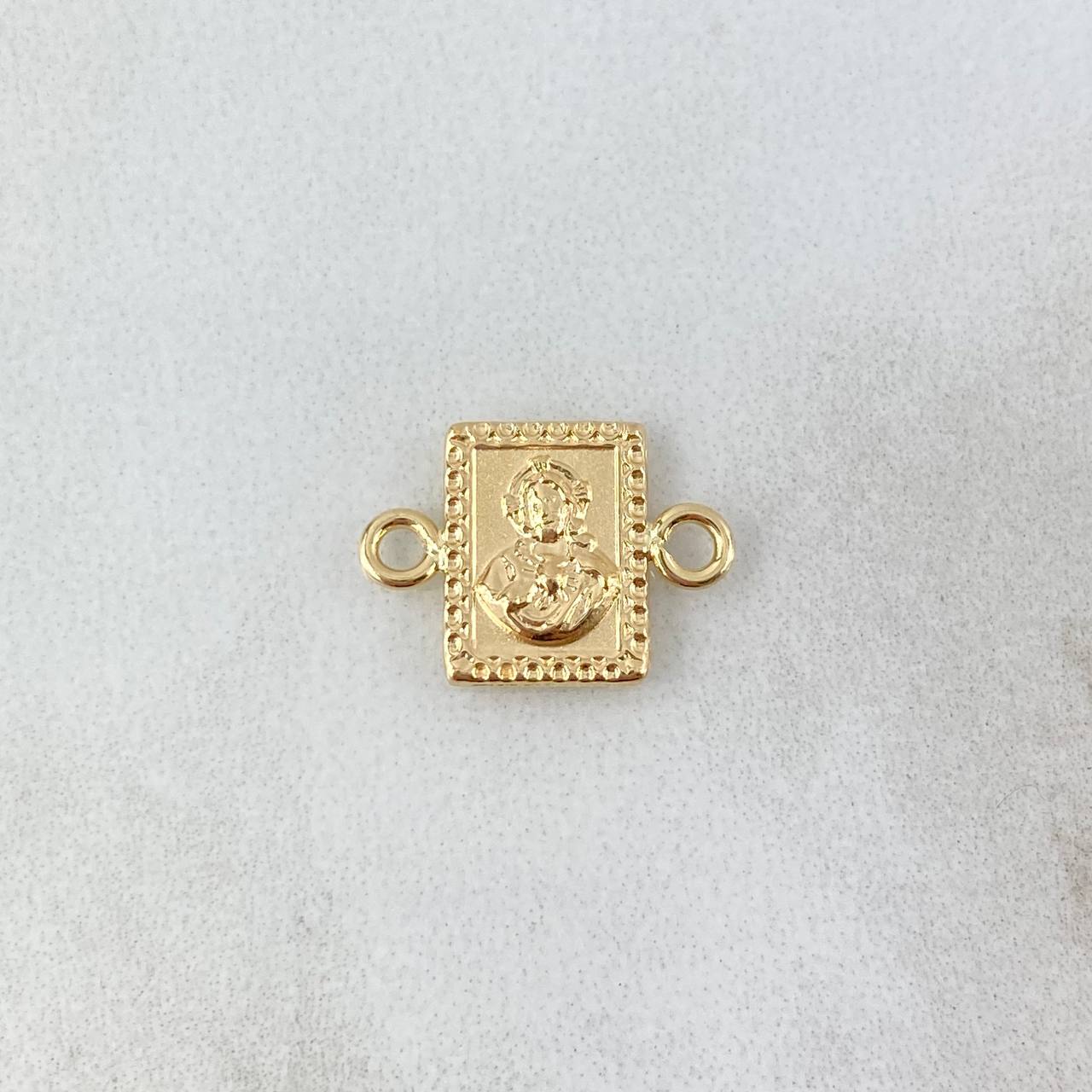 Herraje Doble Faz 0.5gr / 1.4cm / Virgen del Carmen-Sagrado Corazón de Jesus Oro Amarillo