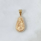Dije Virgen del Carmen 10gr / 4cm / Circones Blancos Oro Amarillo ©