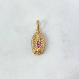 Dije Virgen de Guadalupe 3gr / 2.5cm / Silueta Circones Blancos Fucsias Verdes Oro Amarillo ©