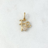 Dije Fe Corazon 1.15gr / 1.8cm / Circones Blancos Oro Amarillo
