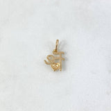 Dije Fe Corazon 1.15gr / 1.8cm / Circones Blancos Oro Amarillo
