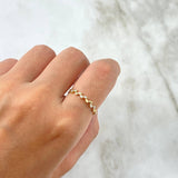 Anillo Laurel 1.3gr / T6 3/4 / Circones Blancos Oro Amarillo