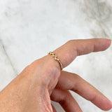 Anillo Laurel 1.3gr / T7 3/4 / Circones Blancos Oro Amarillo