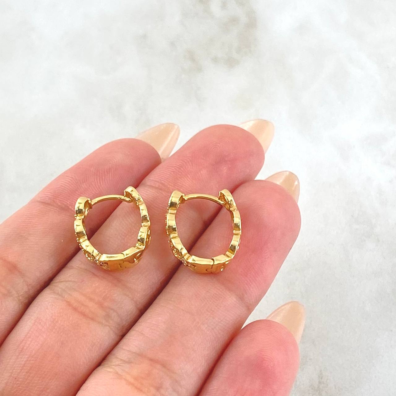 Candongas Eslabones Circulares 2.95gr / 1.5cm / Oro 18K *