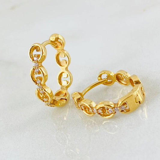 Candongas Eslabones Circulares 2.95gr / 1.5cm / Oro 18K *