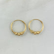 Candongas Mini Aro 1.1gr / 1.5cm / 3mm Bolas Diamantadas Oro Amarillo