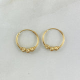 Candongas Aro 1.25gr / 1.5cm / 3mm Bolas Diamantadas Oro Amarillo