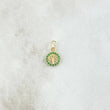 Dije Arbol De La Vida 0.3gr / 1.4cm / Circulo - Circones Verdes Oro Amarillo 18K