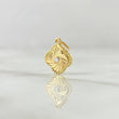 Dije Trebol Diamantado En Espiral 0.7gr / 1.7cm / Punteado Oro Amarillo 18K