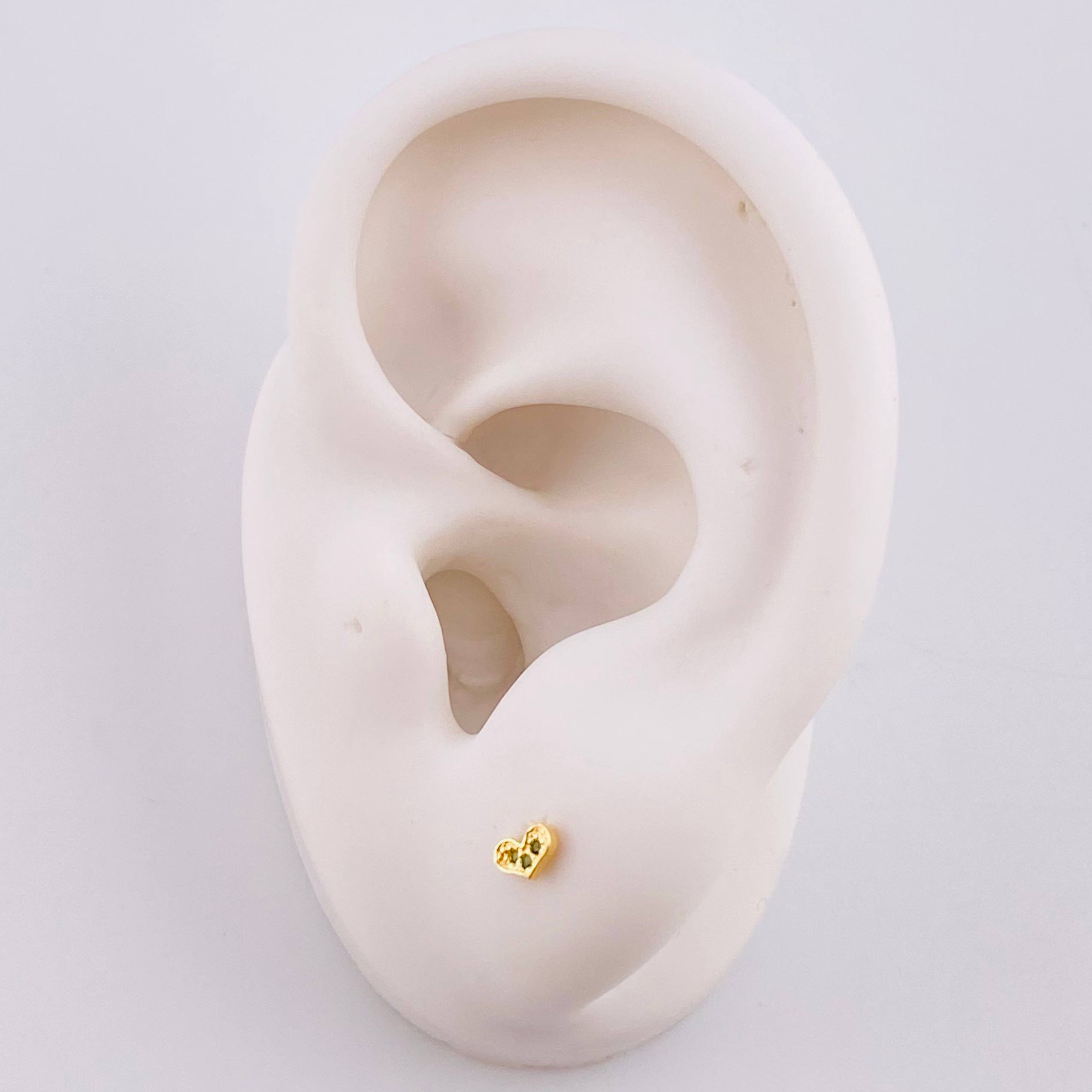 Topos Corazón 0.5g / in / 1.3mm Oro Amarillo 18K