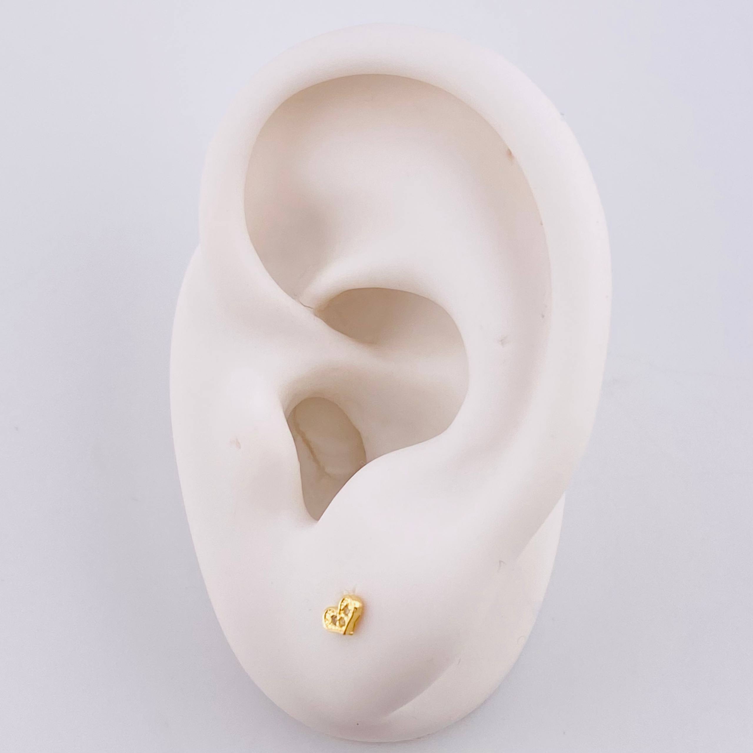 Topos Corazón 0.5g / in / 1.3mm Oro Amarillo 18K