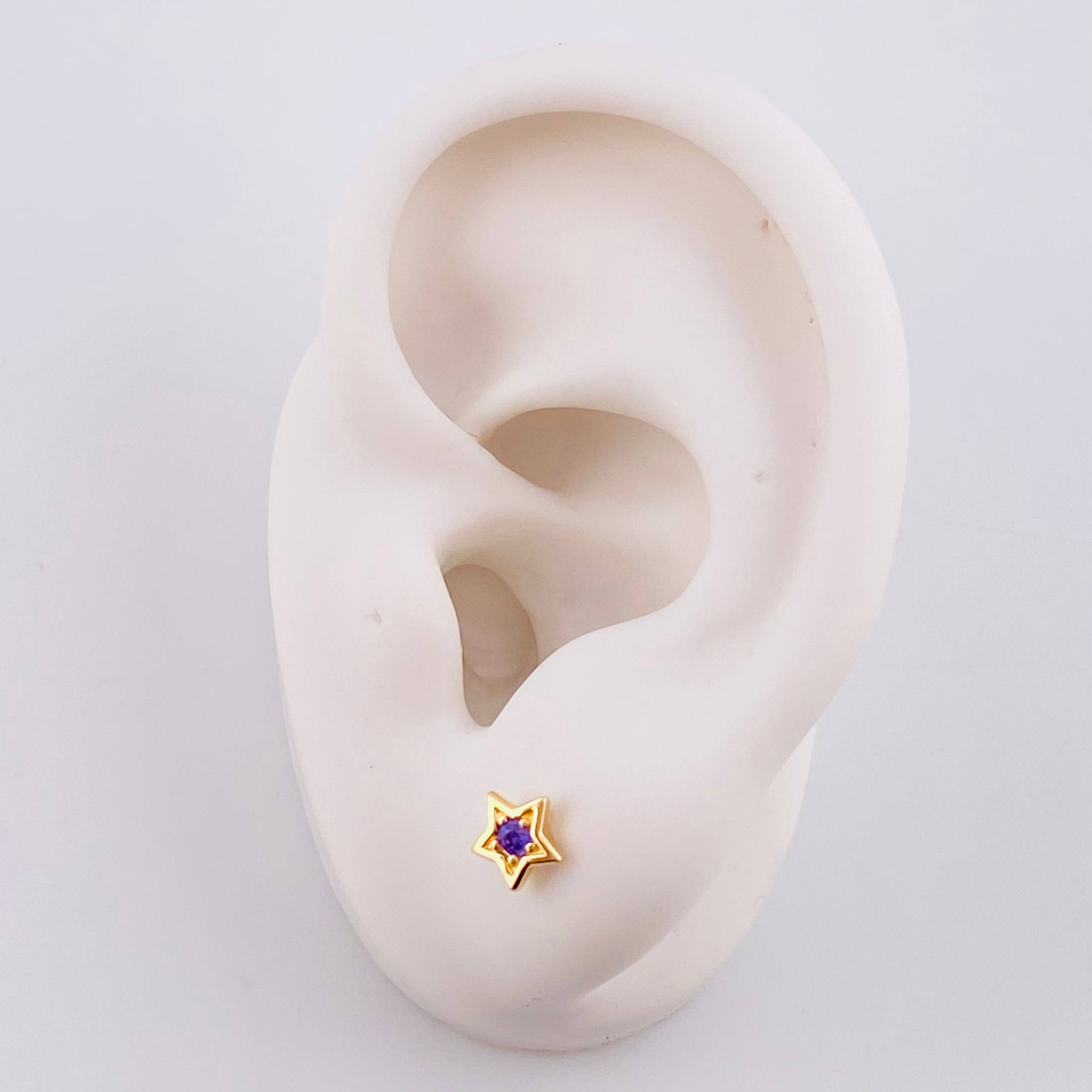 Topos Estrella 0.75g / in / 4.4mm Oro Amarillo 18K