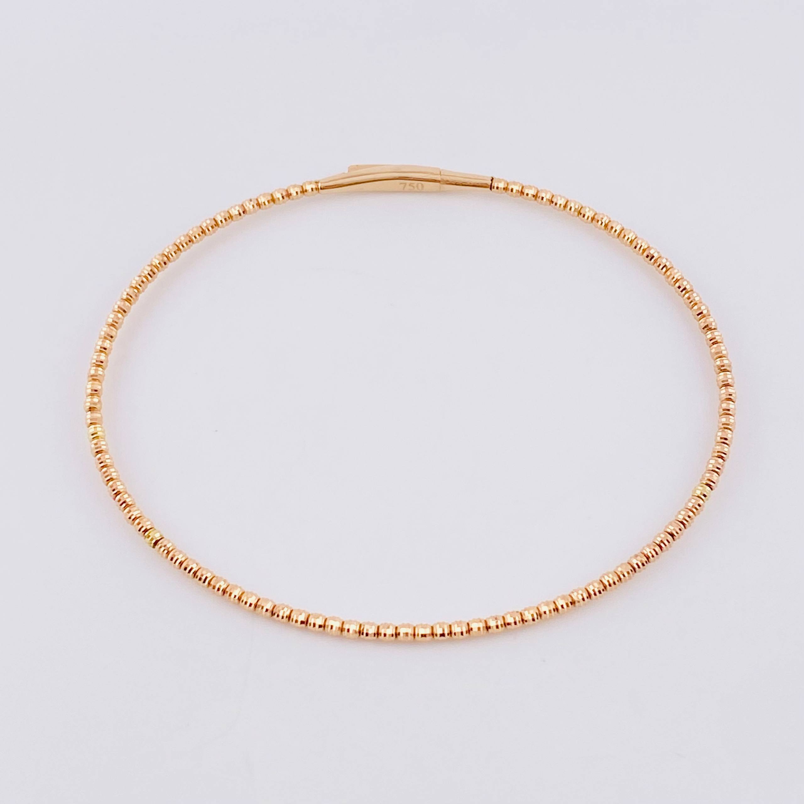 Pulso Aro Diamantado 2.75g / 7 in / 0.1mm Oro Rosa 18K