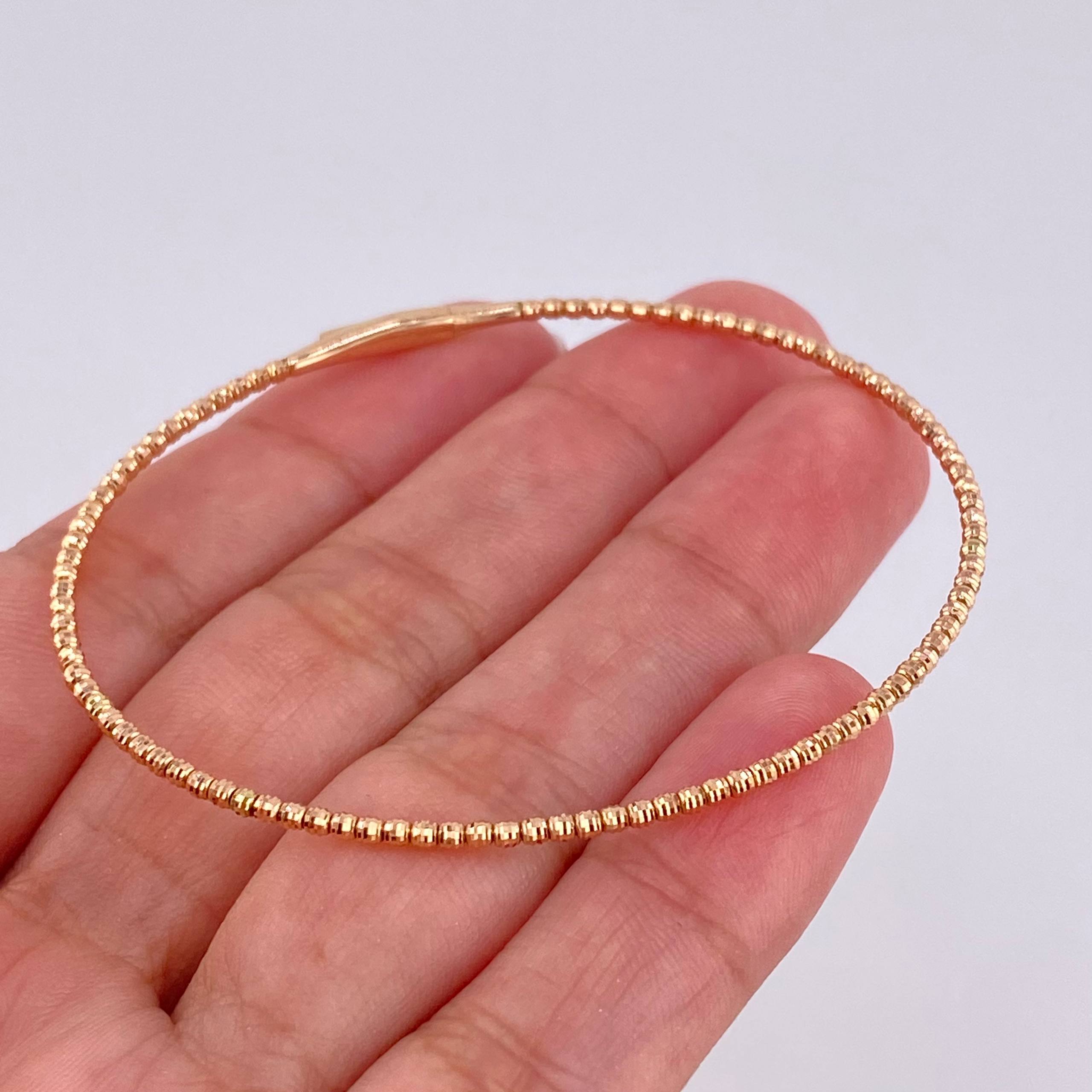 Pulso Aro Diamantado 2.75g / 7 in / 0.1mm Oro Rosa 18K