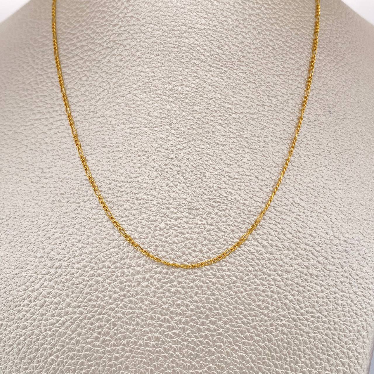 Cadena Figaro 1.1gr / 50cm / 1.1mm Oro Amarillo +1 18K &