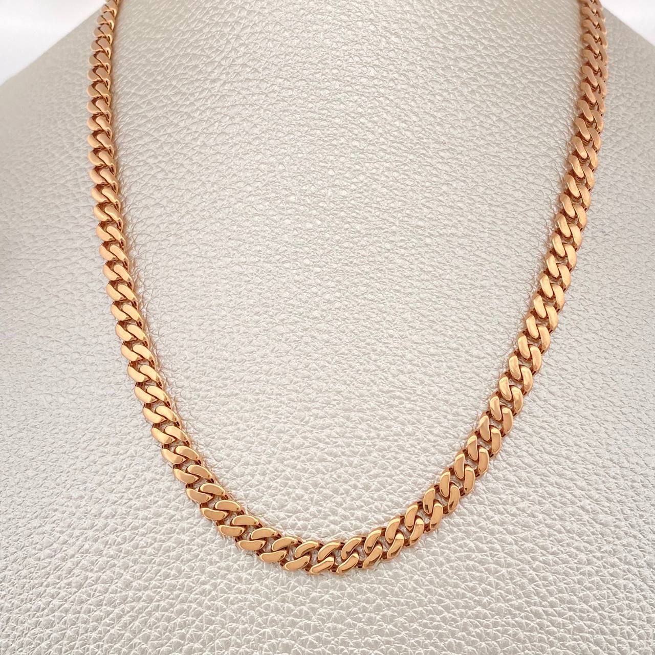 Cadena Cubano Monaco 19.05gr / 61cm / 4.8mm Oro Rosa +4 18K &
