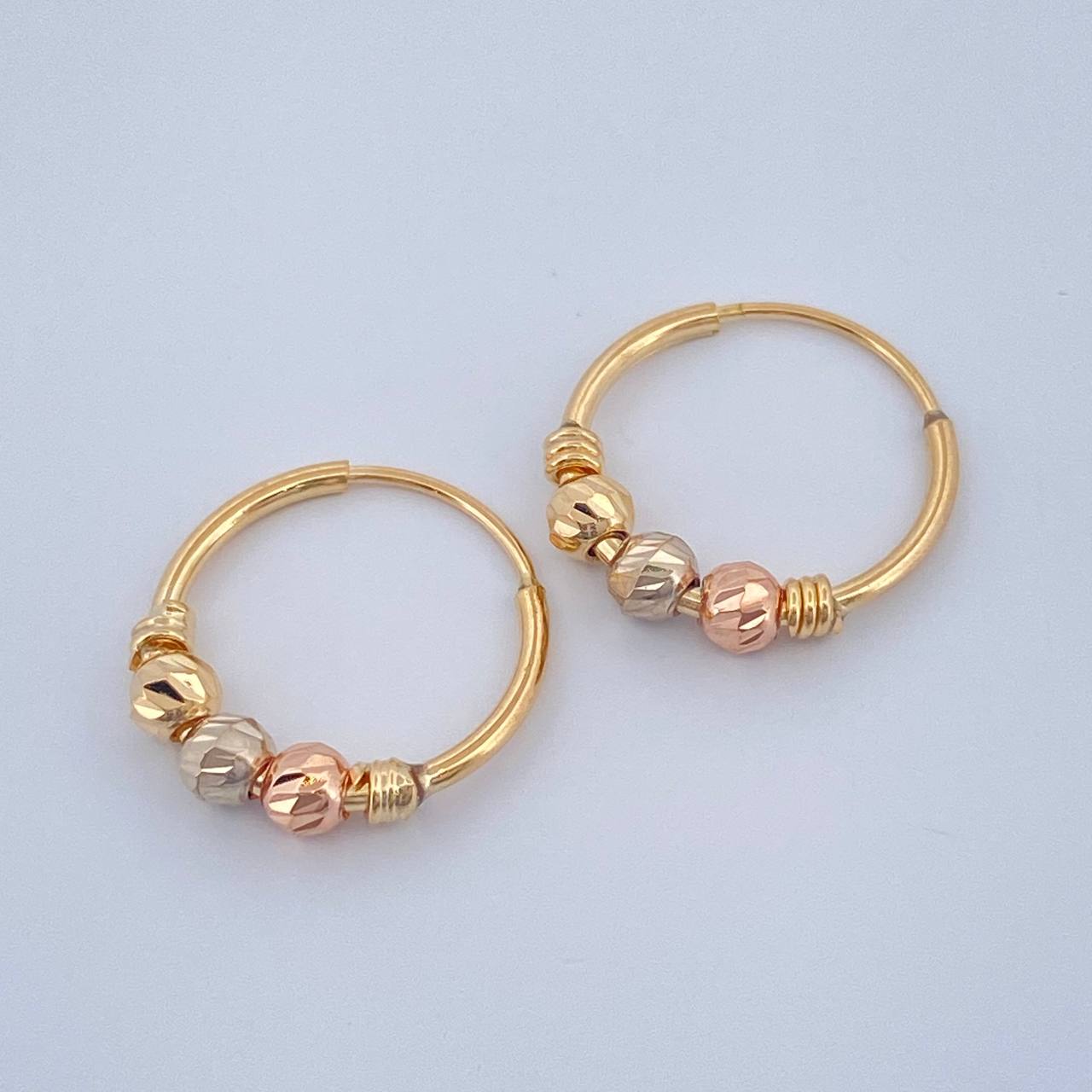 Candongas Trio 1gr / 1.4cm / Oro Amarillo 18K &