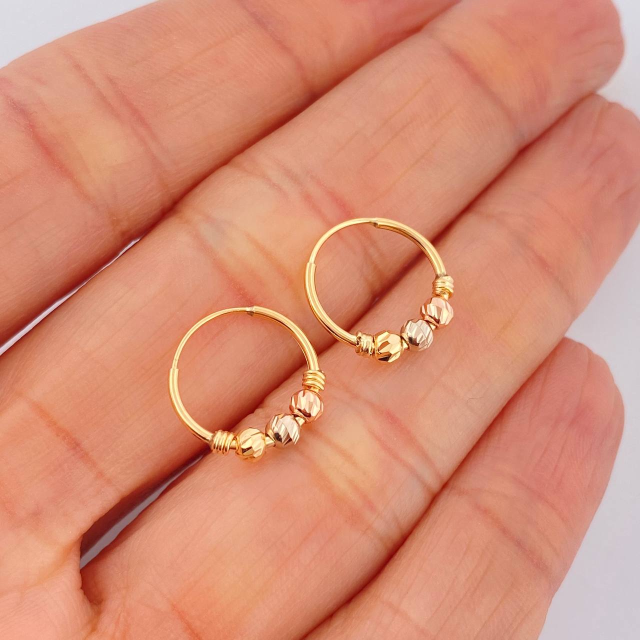 Candongas Trio 1gr / 1.4cm / Oro Amarillo 18K &