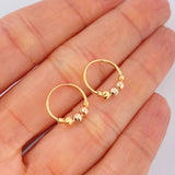Candongas Trio 1.1gr / 1.5cm / Tres Oros  18K &