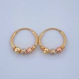 Candongas Trio 1.1gr / 1.5cm / Tres Oros  18K &