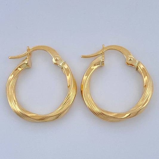Candongas Mai 1.25gr / 1.9cm / Rayadas Oro Amarillo &