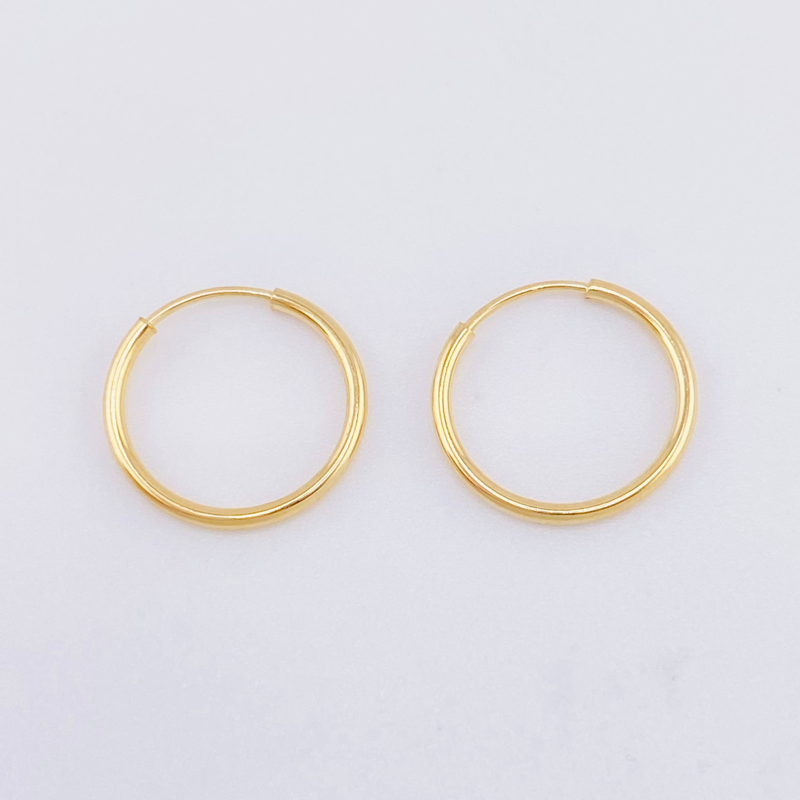 Candongas Mini Aro Liso 0.55gr / 1.3cm / Oro Amarillo 18K