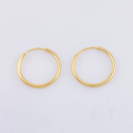 Candongas Mini Aro Liso 0.55gr / 1.3cm / Oro Amarillo 18K