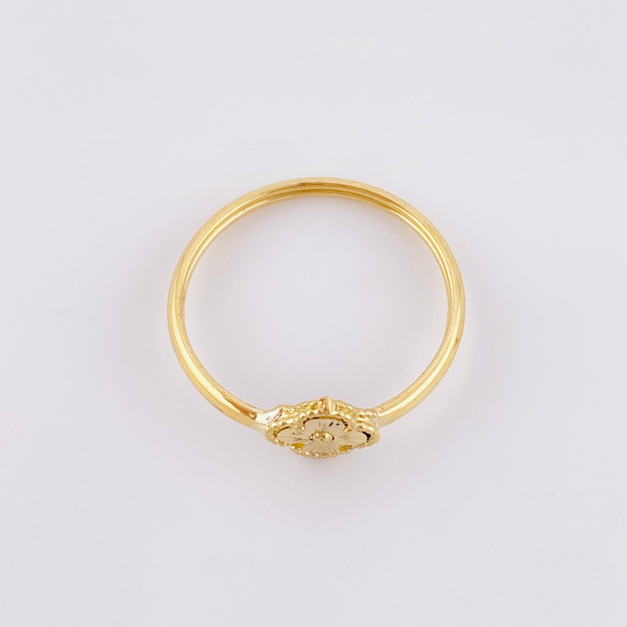 Anillo Trebol Diamantado 1.1gr / T5 3/4 / Oro Amarillo Nac.Esp. 18K ©